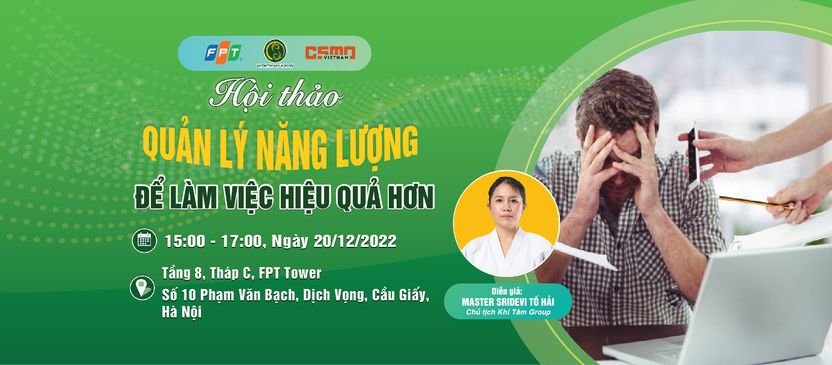 Hội thảo “Chỉnh dáng và quản lý năng lượng để phòng ngừa bệnh và làm việc hiệu quả”